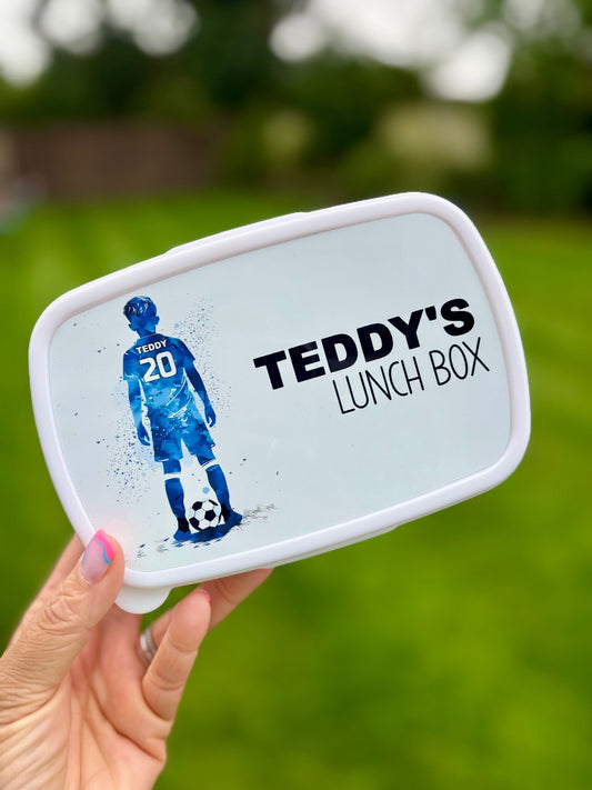 Personalised Football Silhouette Lunch Box - Little Mamma Duck