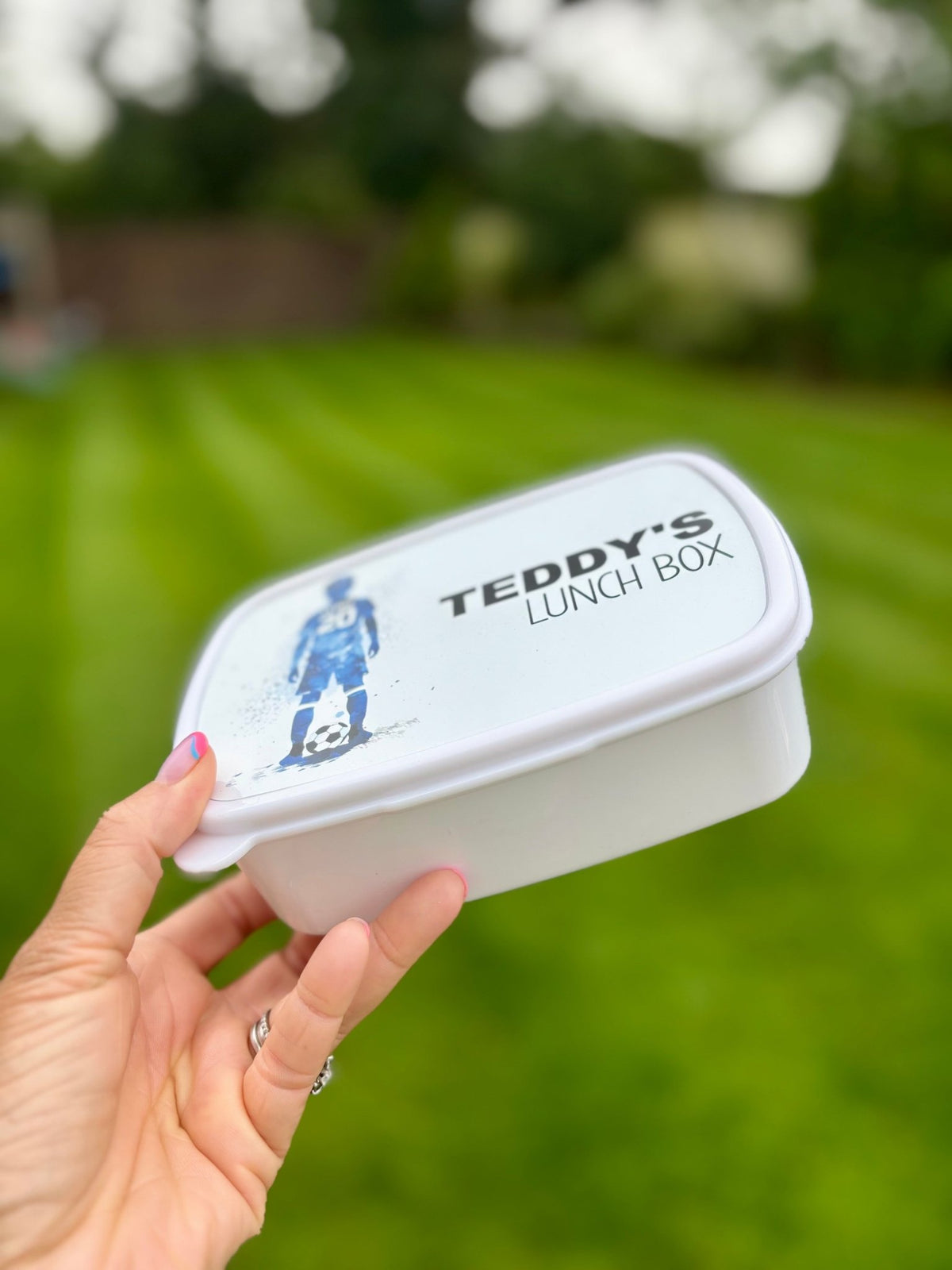 Personalised Football Silhouette Lunch Box - Little Mamma Duck