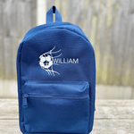 Personalised Football Theme Navy Rucksack & Lunch Bag Set - Little Mamma Duck