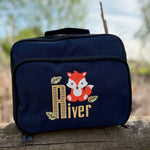 Personalised Fox Insulated Lunch Bag – Navy - Little Mamma Duck