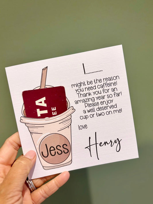 Personalised Frappe Teacher Thank You Card - Little Mamma Duck