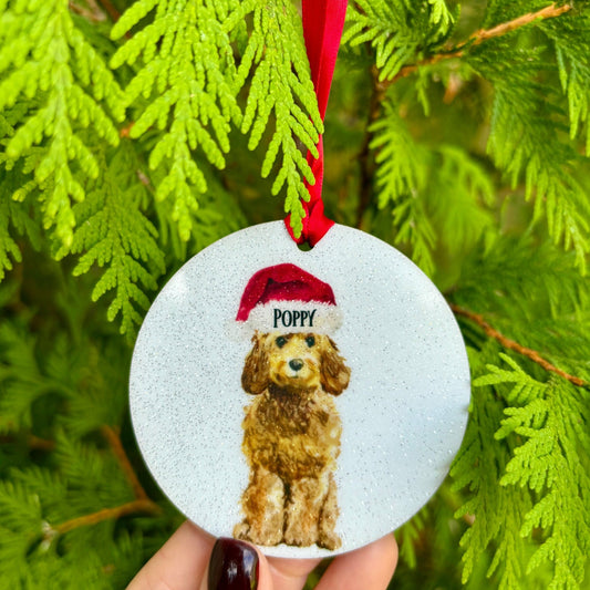 Personalised Glitter Dog Bauble - Little Mamma Duck