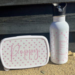 Personalised Heart Water Bottle & Lunch Box Set for Kids - Little Mamma Duck