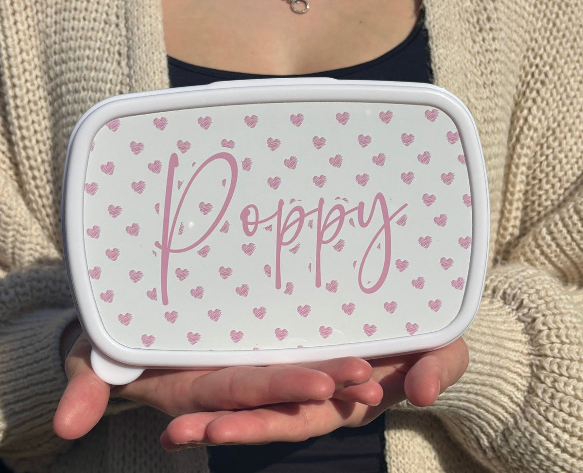 Personalised Heart Water Bottle & Lunch Box Set for Kids - Little Mamma Duck