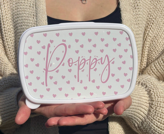 Personalised Heart Water Bottle & Lunch Box Set for Kids - Little Mamma Duck