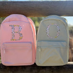 Personalised Initial Floral Baby Pink Rucksack - Daisy - Little Mamma Duck