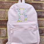 Personalised Initial Floral Baby Pink Rucksack - Daisy - Little Mamma Duck