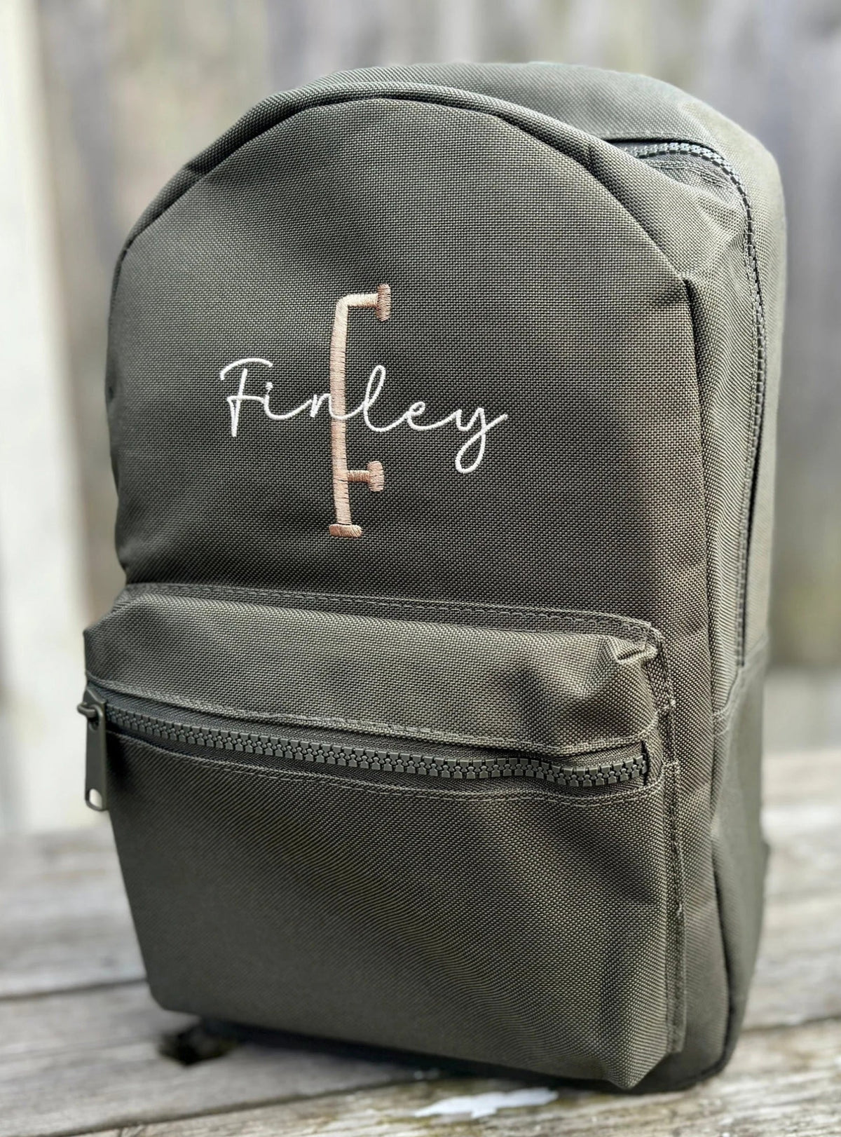 Personalised Initial Name Rucksack - Dark Green - Little Mamma Duck