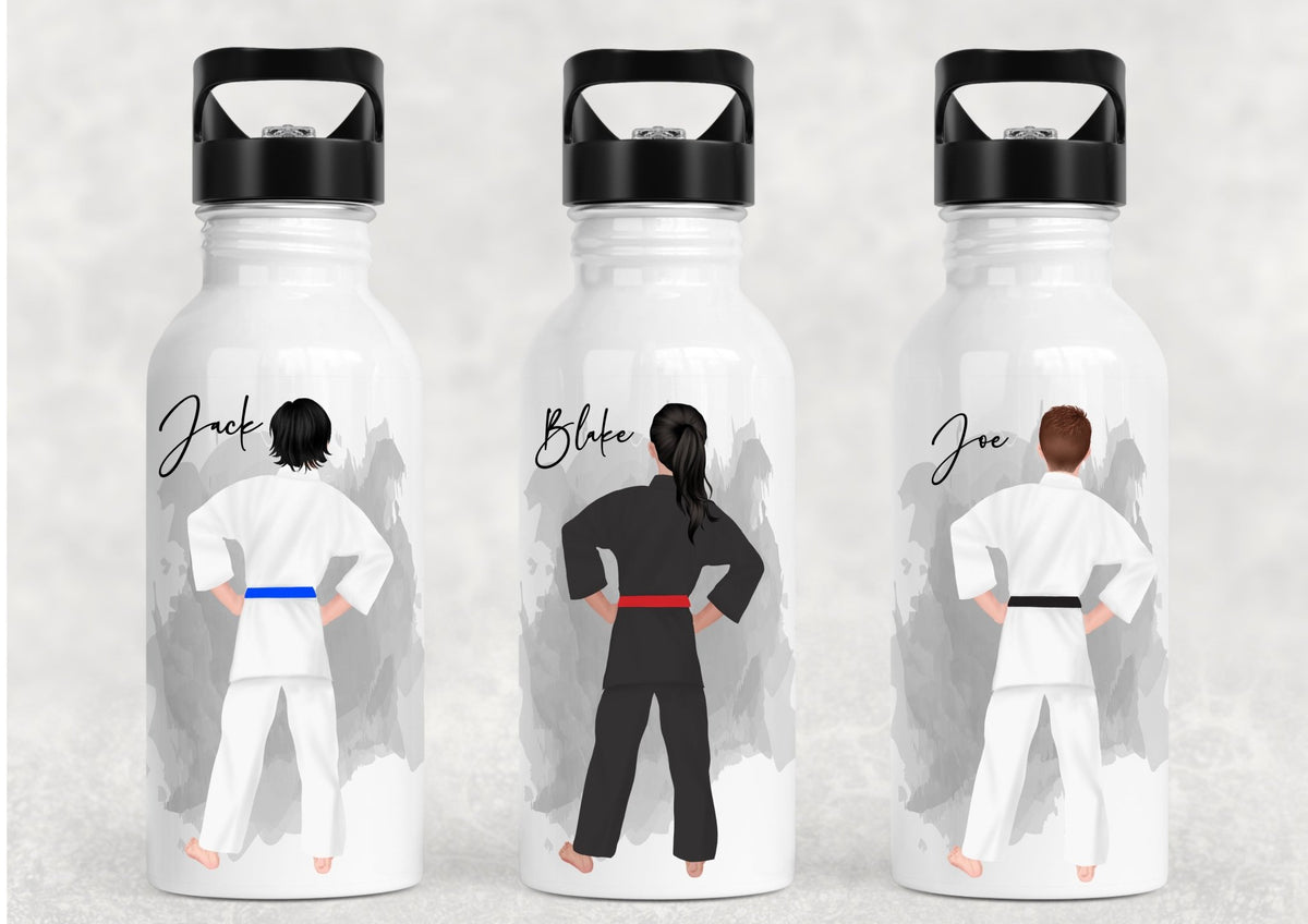 Personalised Karate Water Bottle for Kids – Martial Arts Design - Little Mamma Duck