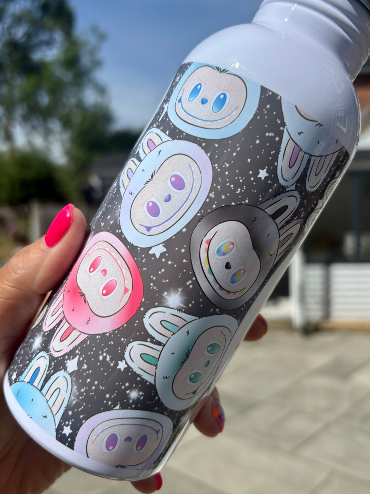 Personalised Labubu Inspired Kids Water Bottle | Custom Name Bottle - Little Mamma Duck