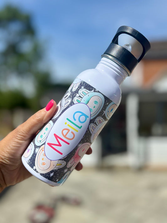 Personalised Labubu Inspired Kids Water Bottle | Custom Name Bottle - Little Mamma Duck