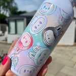 Personalised Labubu Inspired Kids Water Bottle - Rainbow background - Little Mamma Duck