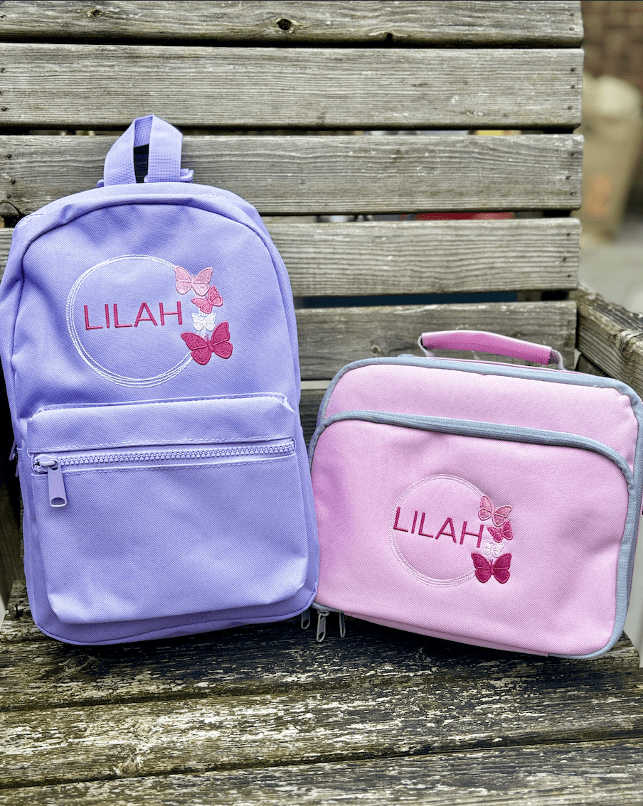 Personalised Name Butterfly Rucksack & Lunch Bag Set - Little Mamma Duck