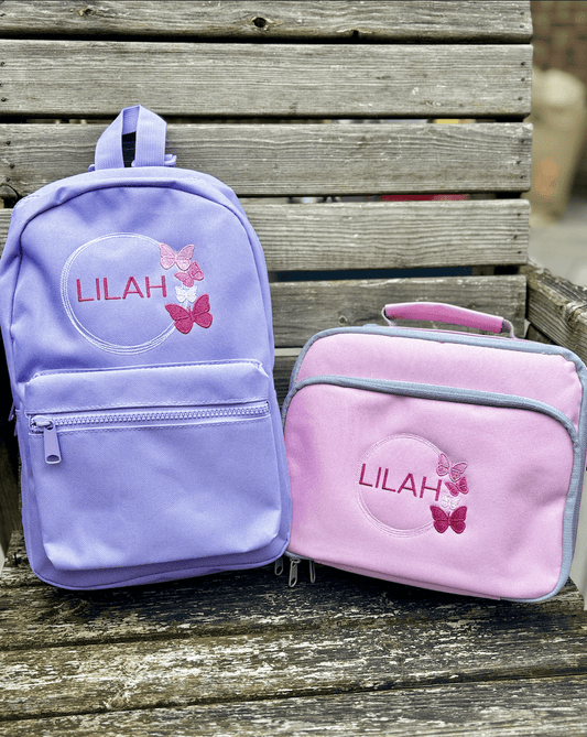 Personalised Name Butterfly Rucksack & Lunch Bag Set - Little Mamma Duck