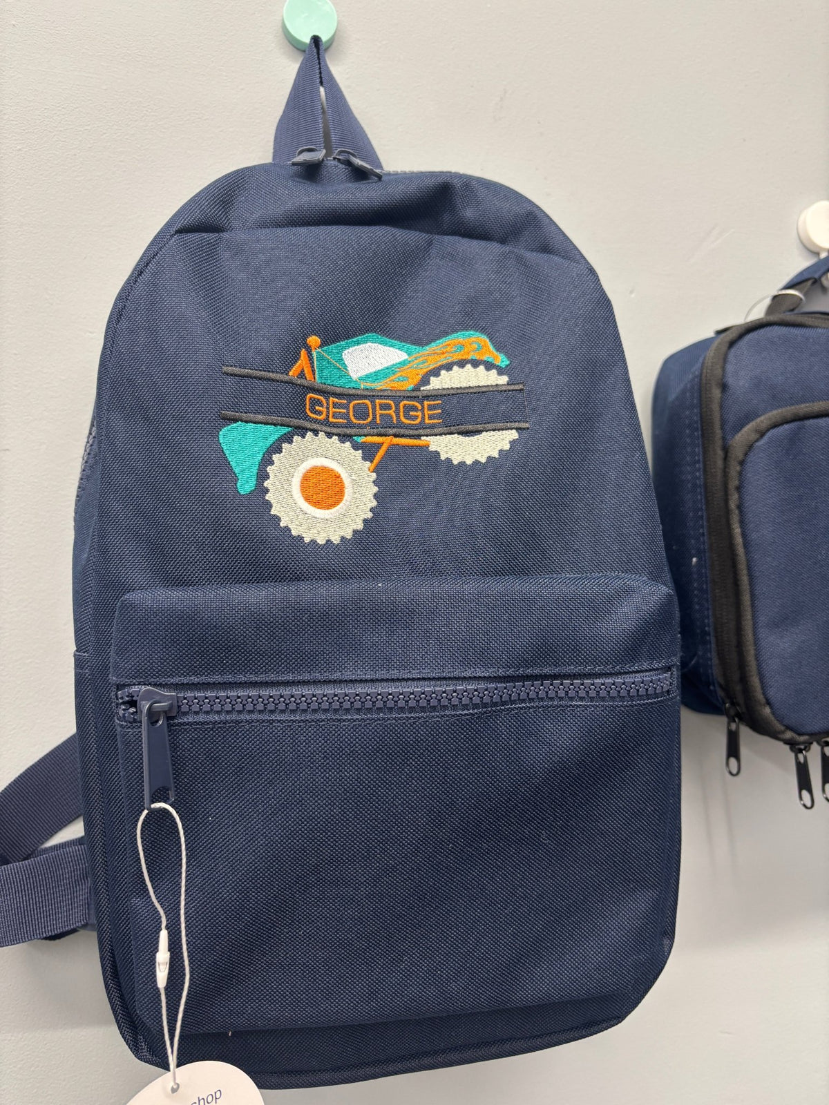 Personalised Navy Monster Truck Rucksack - Little Mamma Duck