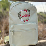 Personalised Pastel Green Strawberry Rucksack - Little Mamma Duck