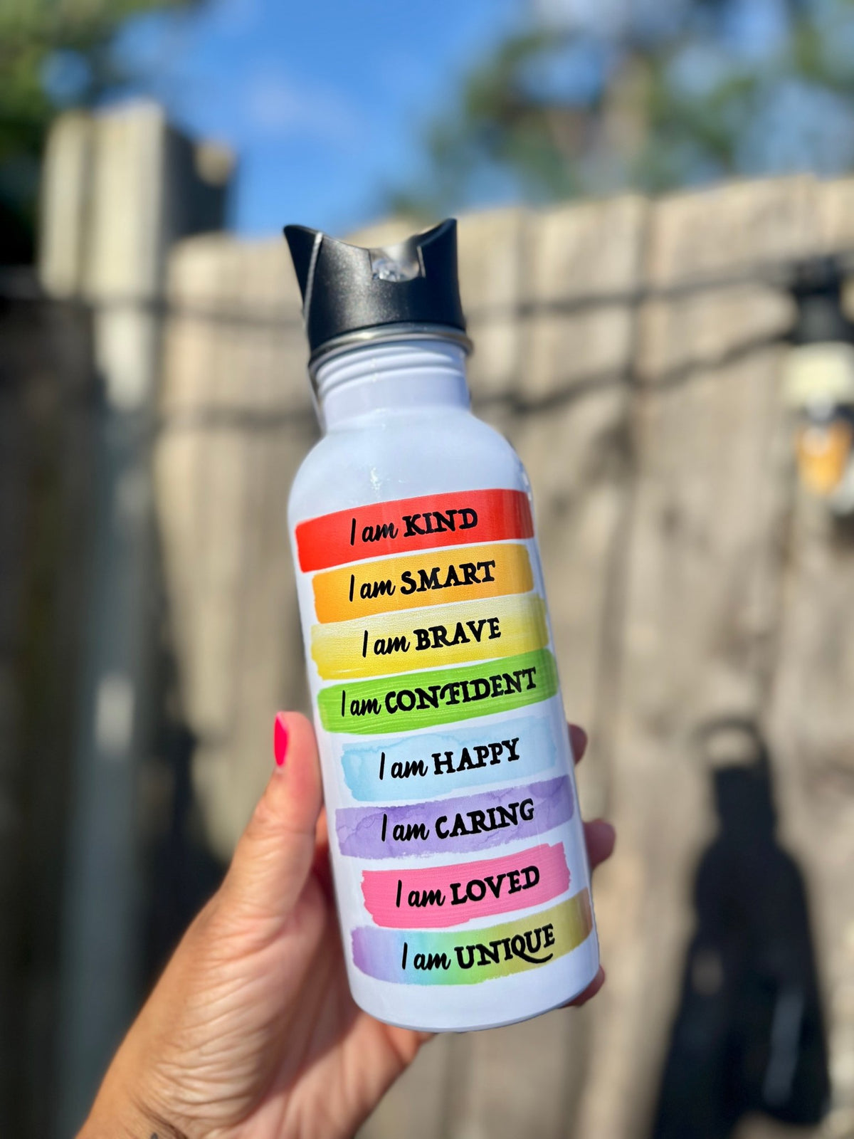 Personalised Photo & Affirmations Lunch Box & Water Bottle Set – Custom Kids School Set - Little Mamma Duck