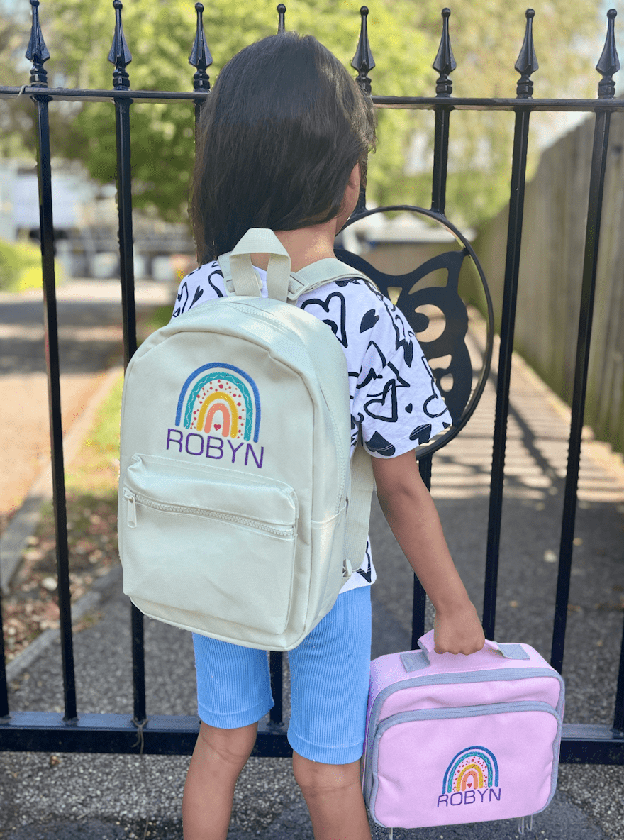 Personalised Rainbow Boho Rucksack & Lunch Bag Set - Little Mamma Duck