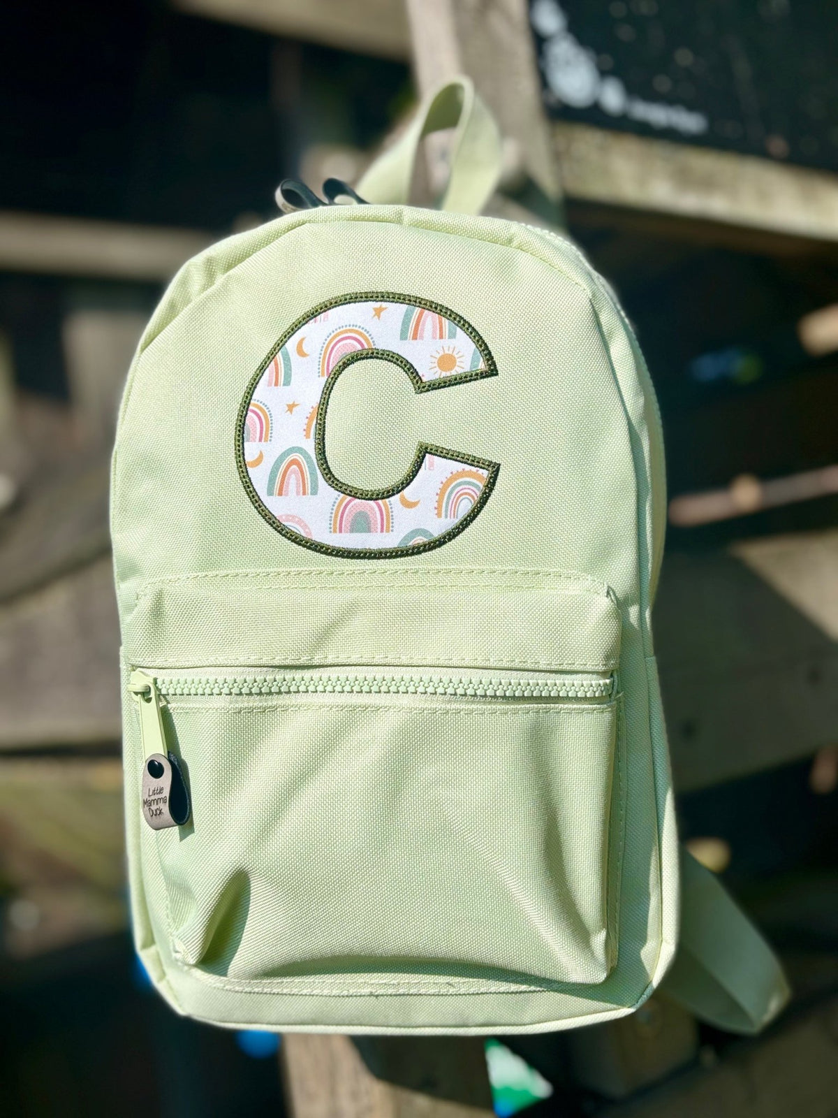 Personalised rainbow Full Set – Rucksack, Lunch Bag, Lunch Box & Water Bottle - Little Mamma Duck