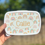 Personalised rainbow Full Set – Rucksack, Lunch Bag, Lunch Box & Water Bottle - Little Mamma Duck