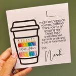 Personalised Rainbow Pencil Teacher Card + Gift Voucher Slot - Little Mamma Duck