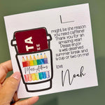 Personalised Rainbow Pencil Teacher Card + Gift Voucher Slot - Little Mamma Duck