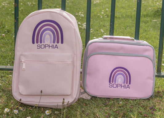 Personalised Rainbow Rucksack & Lunch Bag Set for Kids - Little Mamma Duck