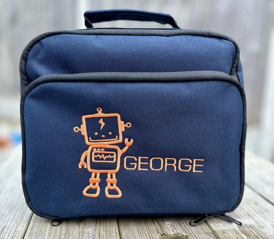 Personalised Robot Insulated Lunch Bag - Little Mamma Duck