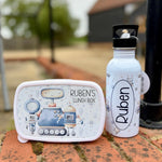 Personalised Robot Lunch Box & Water Bottle Set - Little Mamma Duck
