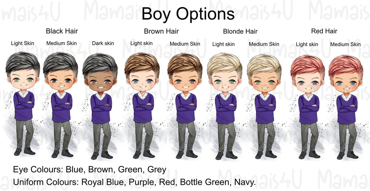 Personalised School Boy Water Bottle - Little Mamma Duck