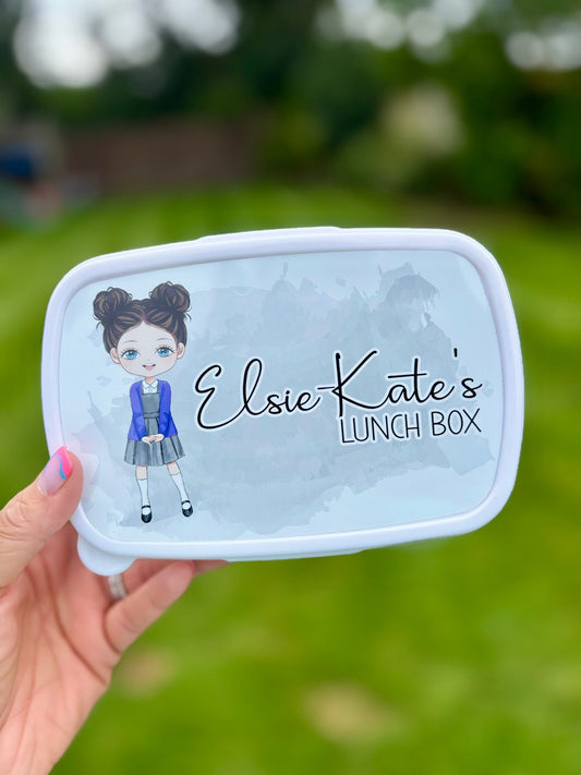 Personalised School Girl Lunch Box – Custom Back to School Essential - Little Mamma Duck