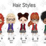 Personalised School Girl Uniform Water Bottle – Back to School Essential - Little Mamma Duck