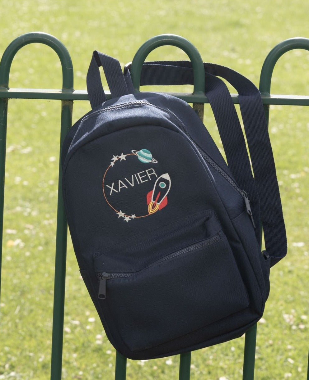 Personalised Space Theme Navy Rucksack - Little Mamma Duck