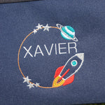 Personalised Space Theme Navy Rucksack & Lunch Bag - Little Mamma Duck
