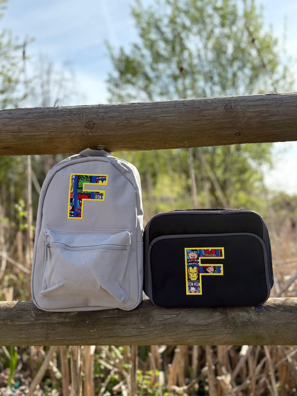 Personalised Superhero Backpack &amp; Lunch Bag Gift Set - Little Mamma Duck