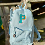 Personalised Teal & Orange Initial Rucksack - Block Shadow - Little Mamma Duck