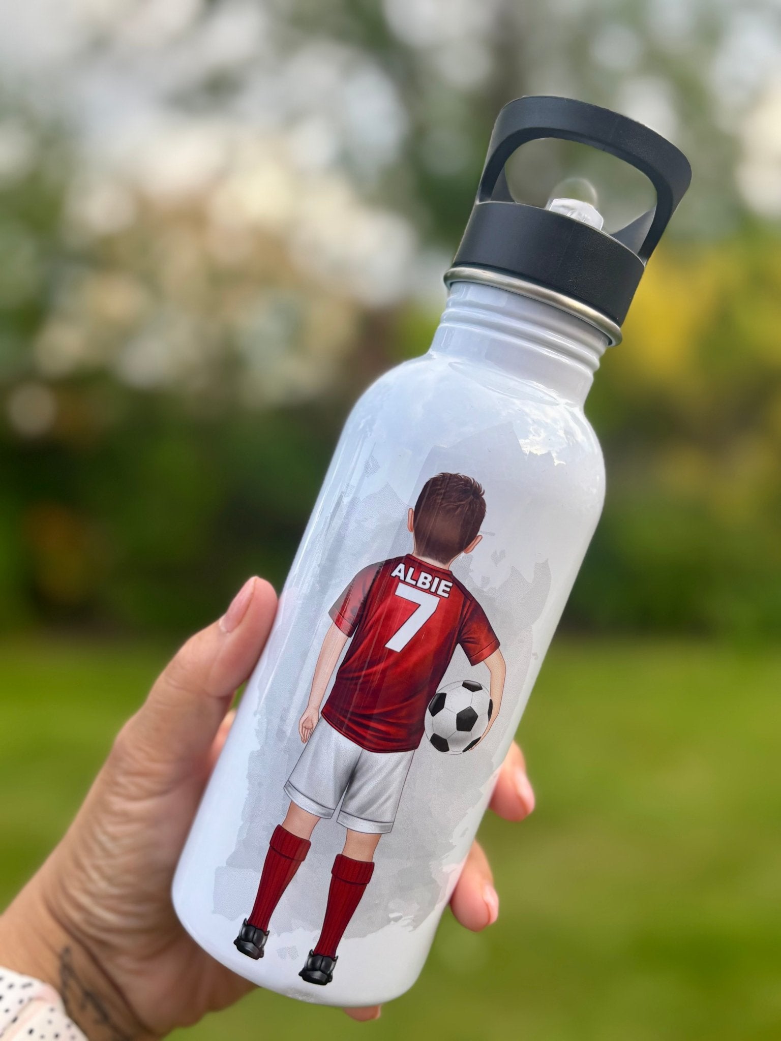 Personalised Teams Football Water Bottle - Little Mamma Duck