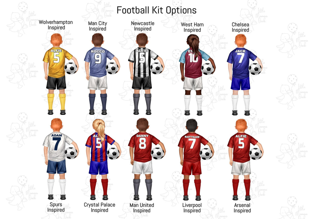 Personalised Teams Football Water Bottle - Little Mamma Duck