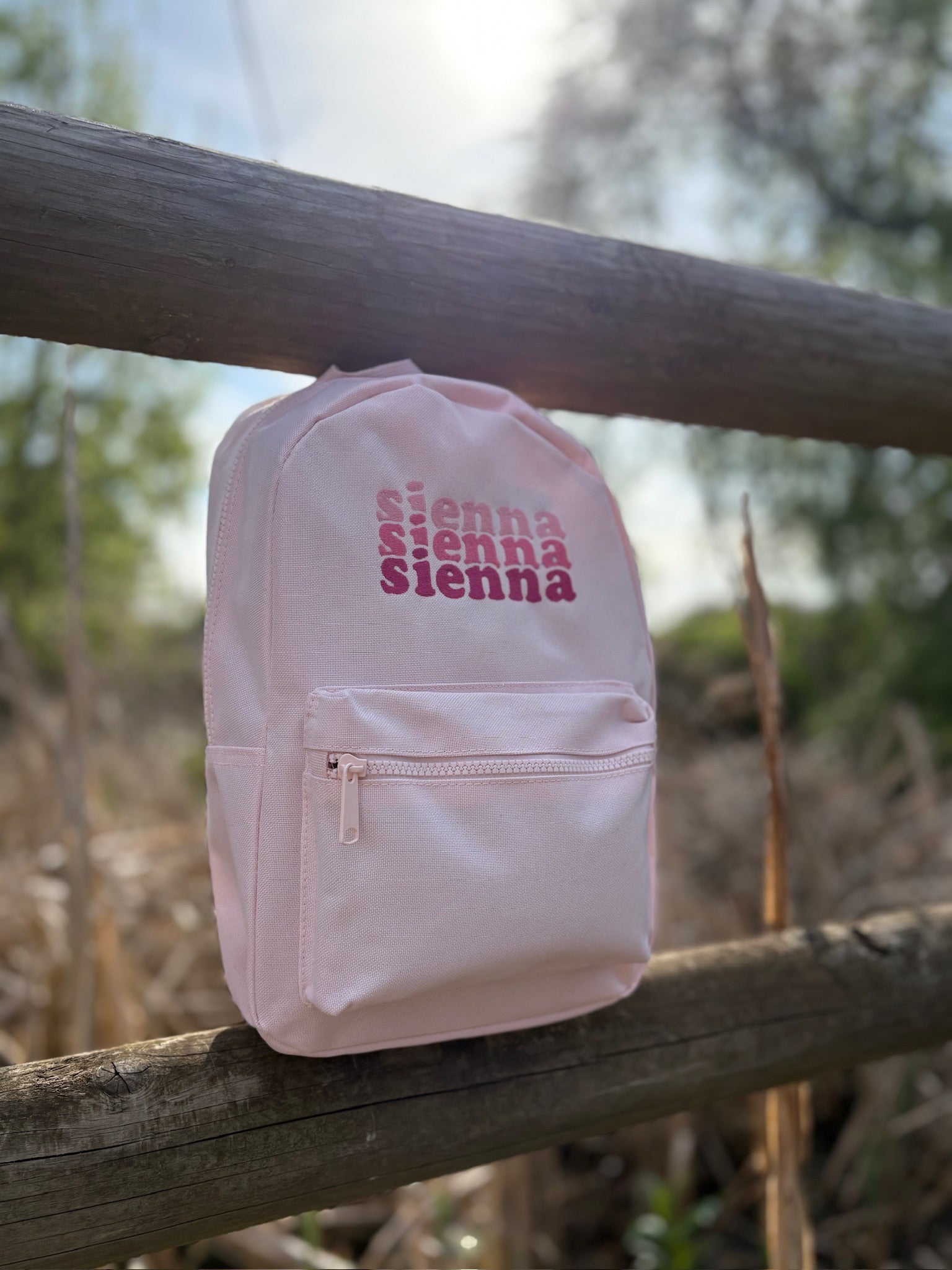 Personalised Triple Name Rucksack – Pinks - Little Mamma Duck