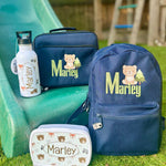 Personalised Woodland Full Set – Rucksack, Lunch Bag, Lunch Box & Water Bottle - Little Mamma Duck