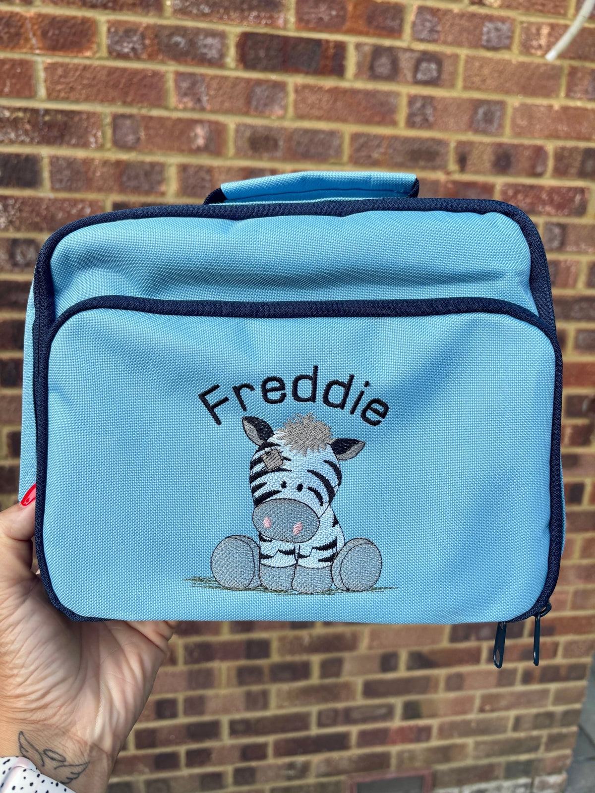 Personalised Zebra Insulated Lunch Bag - Little Mamma Duck