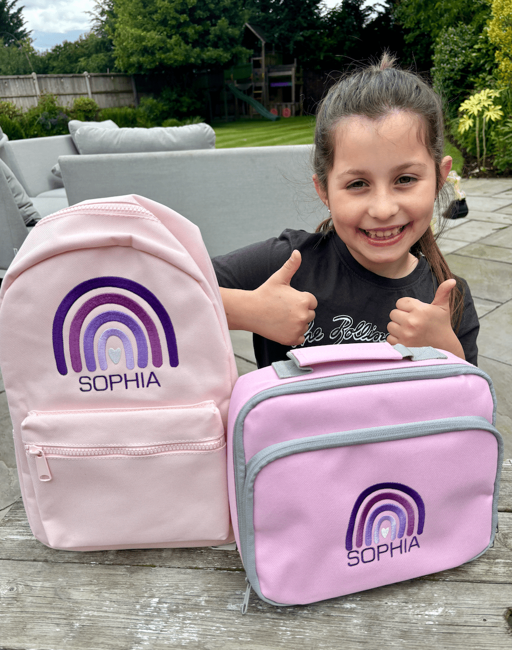 Rainbow Rucksack – Embroidered with Name, Cute & Colourful Backpack for Kids - Little Mamma Duck