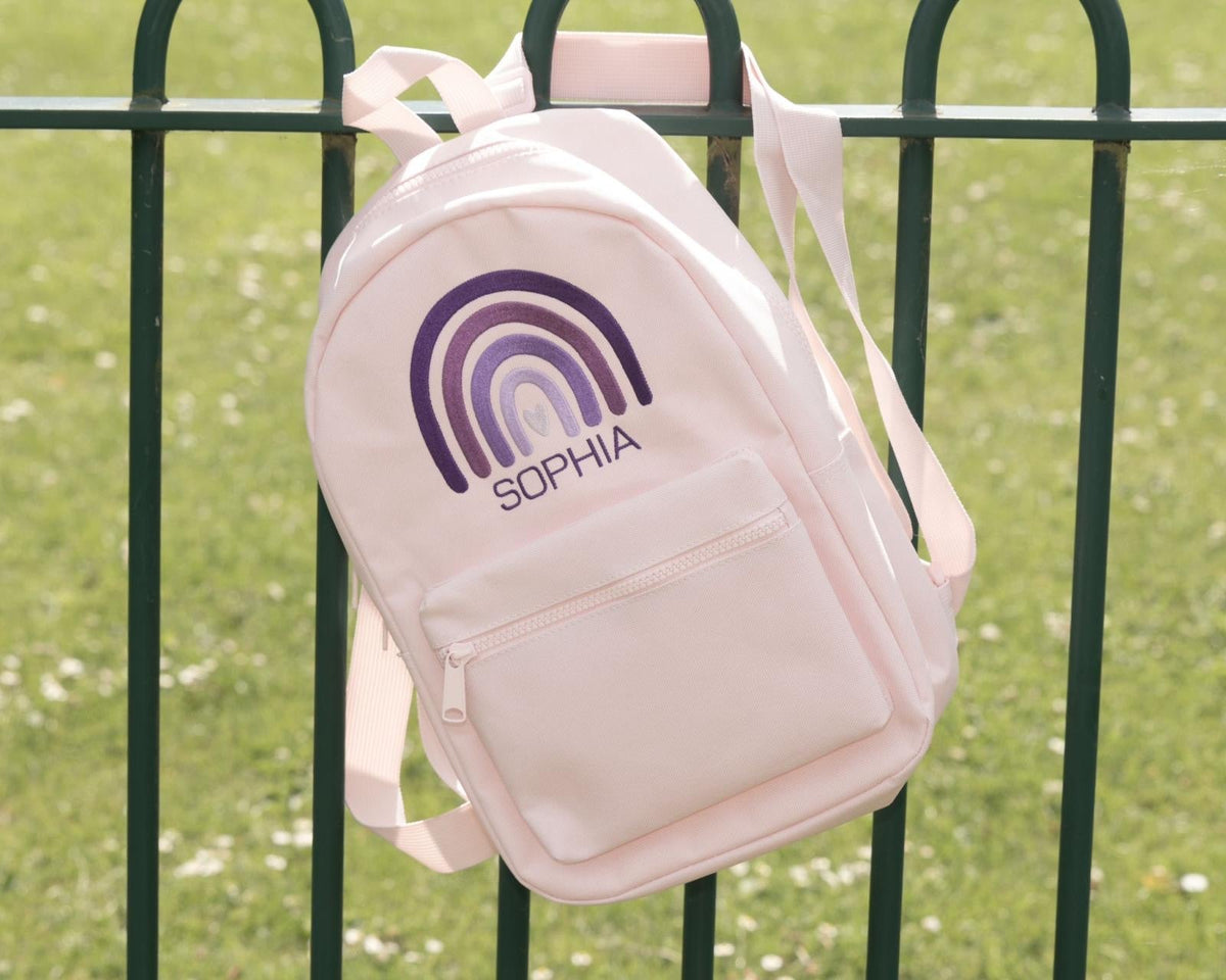 Rainbow Rucksack – Embroidered with Name, Cute & Colourful Backpack for Kids - Little Mamma Duck