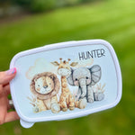 Safari Personalised Set – Rucksack, Lunch Bag, Lunch Box & Water Bottle - Little Mamma Duck