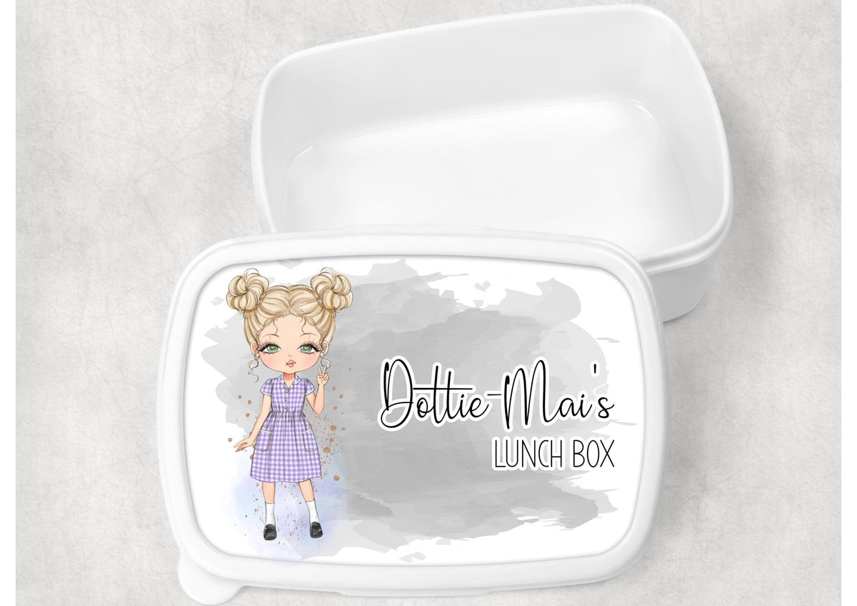 School Girl Uniform Gingham Dress – Personalised Lunch Box - Little Mamma Duck